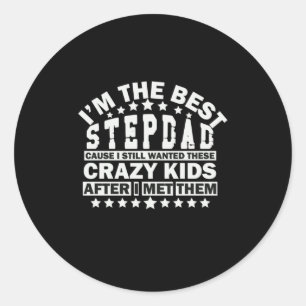 Grandfather Quotes Ik ben de beste stepdad Ronde Sticker
