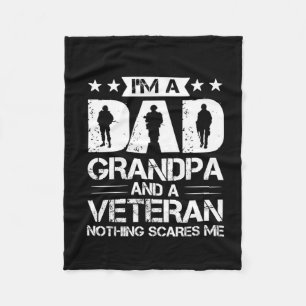 Grandfather Quotes   Ik ben vader en veteraan Fleece Deken