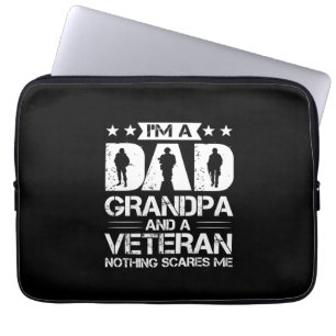 Grandfather Quotes Ik ben vader en veteraan Laptop Sleeve