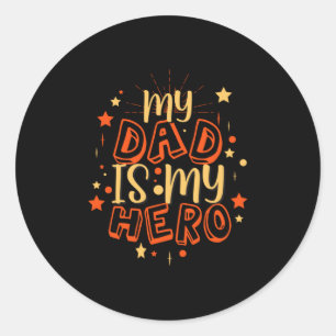 Grandfather Quotes Mijn vader is mijn helo Ronde Sticker