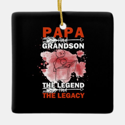 Grandfather Quotes | Papa en Grandson Keramisch Ornament (Voorkant)