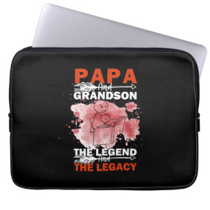 Grandfather Quotes Papa en Grandson Laptop Sleeve