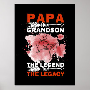 Grandfather Quotes Papa en Grandson Poster