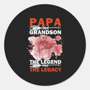 Grandfather Quotes   Papa en Grandson Ronde Sticker