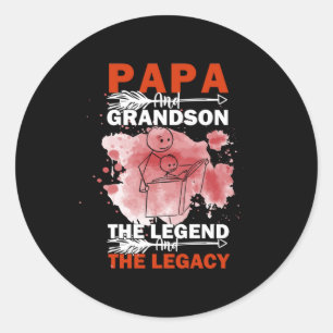 Grandfather Quotes   Papa en Grandson Ronde Sticker