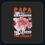 Grandfather Quotes | Papa en Grandson Vierkante Sticker<br><div class="desc">Grandfather Quotes | Papa en Grandson</div>