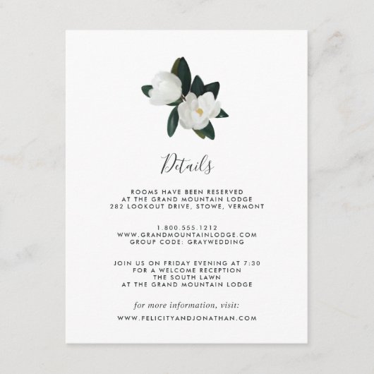 Grandiflora Guest Information Kaart (Voorkant)