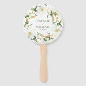 Grandiflora Magnolia Zuidelijke Bruiloft Handwaaier (Voorkant)