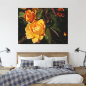 Grandiflora Roos slaan het rijk op doek Canvas Afdruk (Insitu (Slaapkamer))
