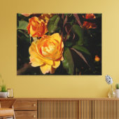 Grandiflora Roos slaan het rijk op doek Canvas Afdruk (Insitu (Woonkamer))