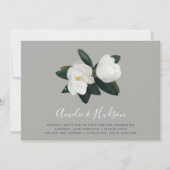 Grandiflora | Witte Magnolia bruiloft uitnodiging (Voorkant)