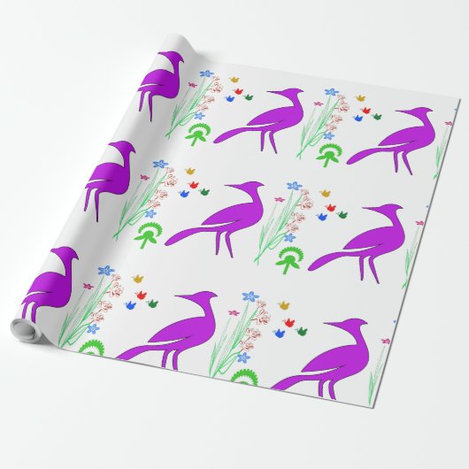 grandiose vogel cadeaupapier (Uitgerold)