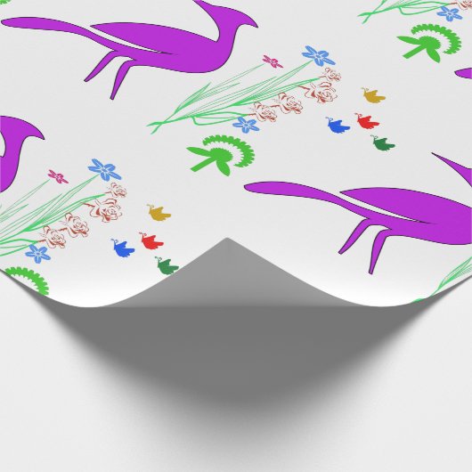 grandiose vogel cadeaupapier (Hoek)