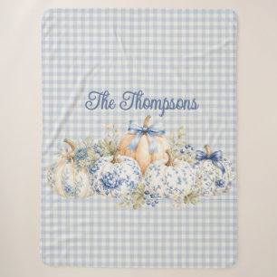Grandioze Blauw-Witte Pompoen Sherpa Deken