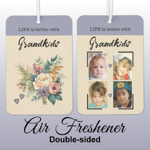 Grandkids 4 foto bloemenharten paarse luchtverfrisser