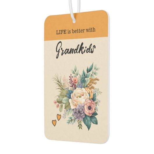 Grandkids 4 foto bloemenharten sinaasappel luchtverfrisser (Links)