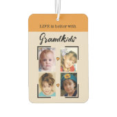 Grandkids 4 foto bloemenharten sinaasappel luchtverfrisser (Achterkant)