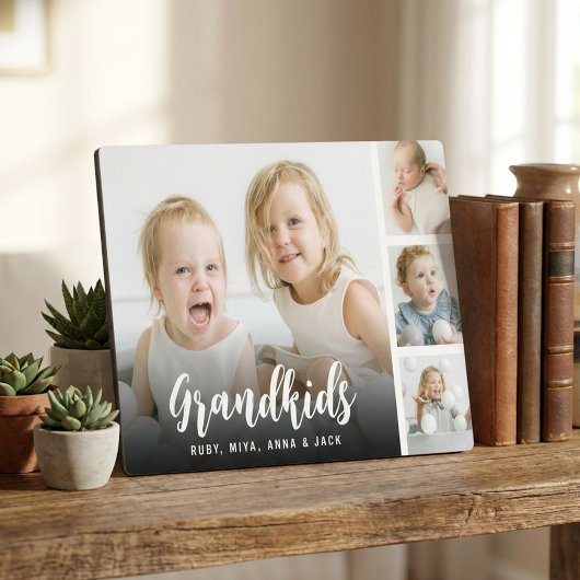 Grandkids Customized Photo Collage Plaque Fotoplaat