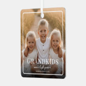 Grandkids Make Life Grand Grandparent 2 Photo Metalen Ornament (Voorkant links)