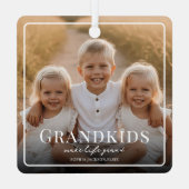 Grandkids Make Life Grand Grandparent 2 Photo Metalen Ornament (Achterkant)