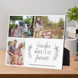 Grandkids photo collage grandparents make life fotoplaat<br><div class="desc">Family photo collage with a thoughtful editable quote making an elegant and cute keepsake gift for grandparents on a birthday,  Father's Day,  or Mother's Day. Grandparents Day or Christmas.</div>