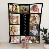 Grandma 10 Photo Collage Black Sherpa Deken