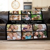 Grandma 12 Photo Collage Black Fleece Deken