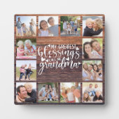 Grandma 12 Photo Collage Rustic Fotoplaat (Voorkant)