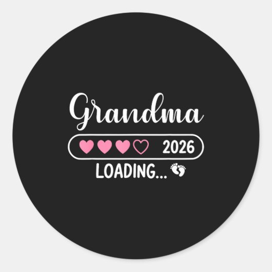 Grandma 2026 Loading New Grandma Est 2026  Ronde Sticker (Voorkant)