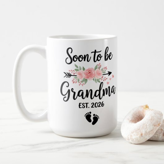 Grandma 2026 Soon to be Grandma 2026 Koffiemok (Met donut)