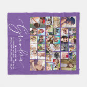 Grandma 30 Photo Collage Paars Fleece Deken (Voorkant (Horizontaal))