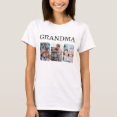 Grandma 3 Photos Collage Tee, Personalized Family T-shirt (Voorkant)
