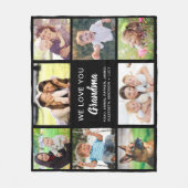 Grandma 8 Photo Collage Black Fleece Deken (Voorkant)