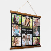 Grandma 8 Photo Collage Black Hangend Wandkleed (Gebogen)