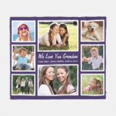 Grandma 8 Photo Collage Paars Fleece Deken (Voorkant (Horizontaal))