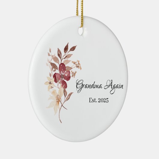 Grandma Again Est. Year Keramisch Ornament (Rechts)