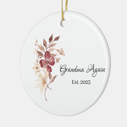 Grandma Again Est. Year Keramisch Ornament (Links)