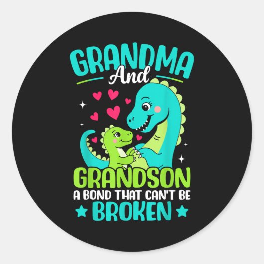 Grandma And Grandson A Bond That Can't Be Broken D Ronde Sticker (Voorkant)