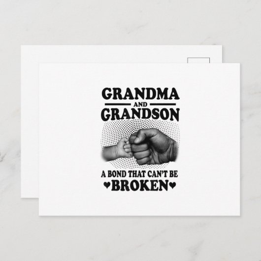 Grandma And Grandson Bond That Cant Be Broken Gift Aankondigingskaart (Voorkant / Achterkant)