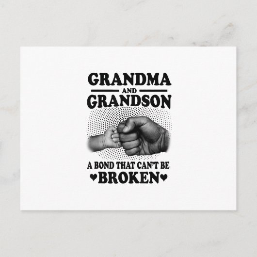 Grandma And Grandson Bond That Cant Be Broken Gift Aankondigingskaart (Voorkant)