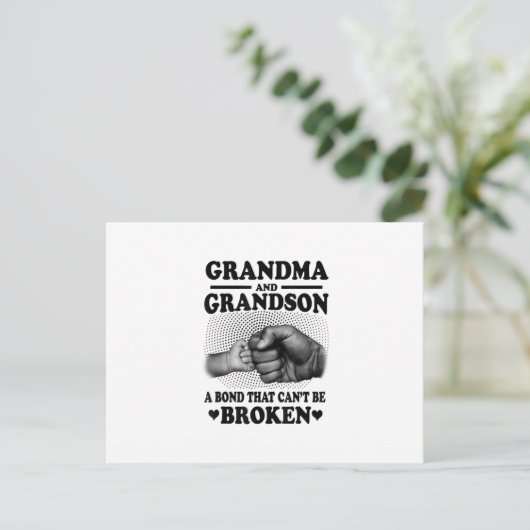Grandma And Grandson Bond That Cant Be Broken Gift Aankondigingskaart (Staand voorkant)