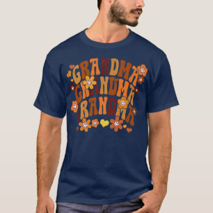 Grandma Autumn Herfst Retro Groovy Hippie Fl T-shirt