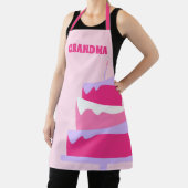 Grandma Baker Cute Cake Pink Paars Schort (Insitu)