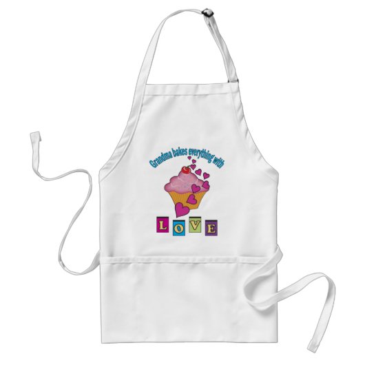 Grandma Bakes with Love Standaard Schort (Voorkant)