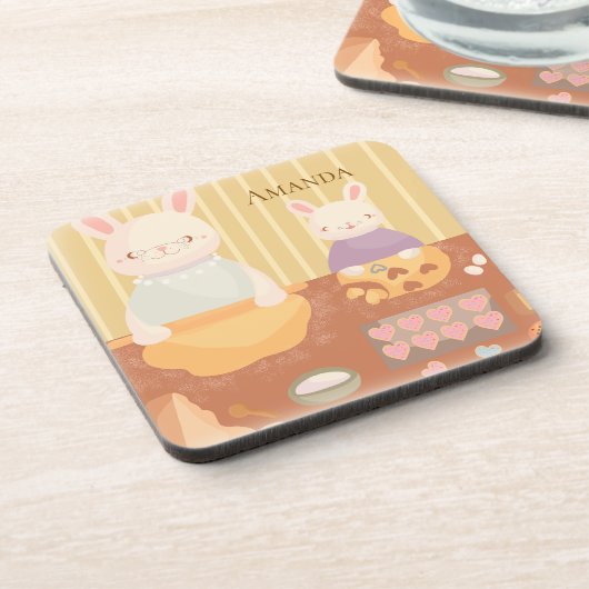 Grandma Baking Cookies Bier Onderzetter (Linkerzijde)