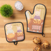 Grandma Baking Cookies Ovenwant & Pannenlap Set (Top down)