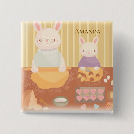 Grandma Baking Cookies Vierkante Button 5,1 Cm