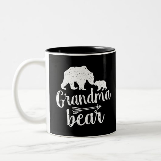 Grandma Beer Moederdag Gift Tweekleurige Koffiemok (Links)