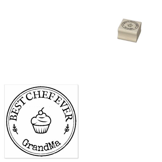 GrandMa beste chef-kok ooit - aangepaste bakkerij  Rubberstempel (Gestempeld)
