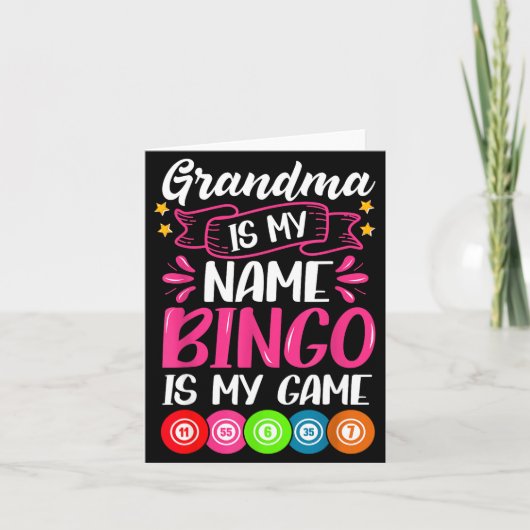 Grandma Bingo Player Funny Bingo Quote Design  Kaart (Voorkant)